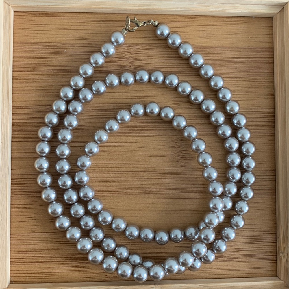 Banana Republic Silver Pearl Bead Necklace
